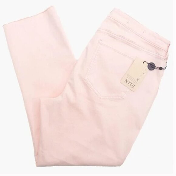 NYDJ‎ Sheri Slim Ankle Jeans With Frayed Hem Carnation Women's Size 14 NWT - Picture 1 of 12